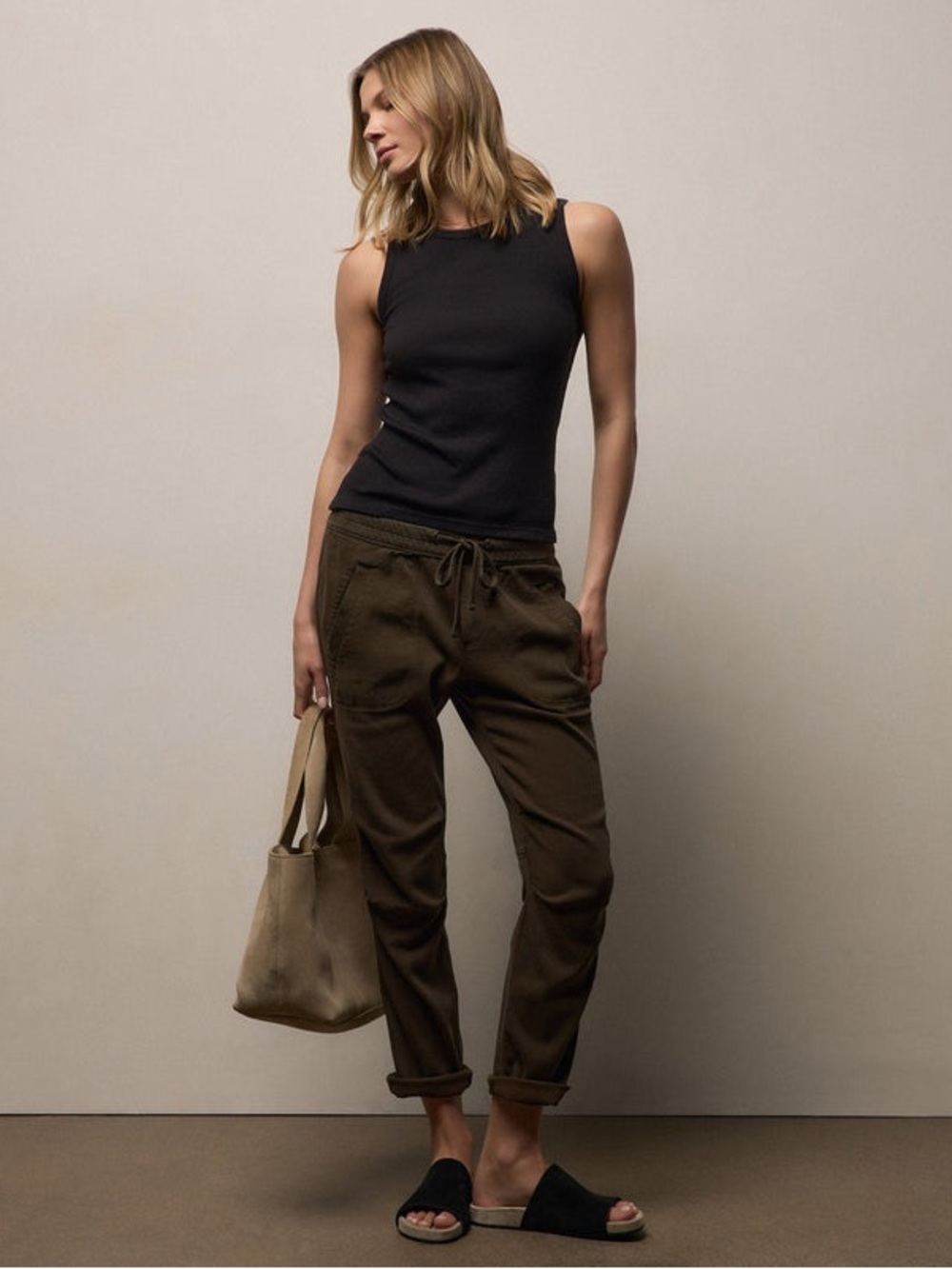 Standard James Perse Soft Drape Utility Pants | Faded Olive Green | 1 (US S)